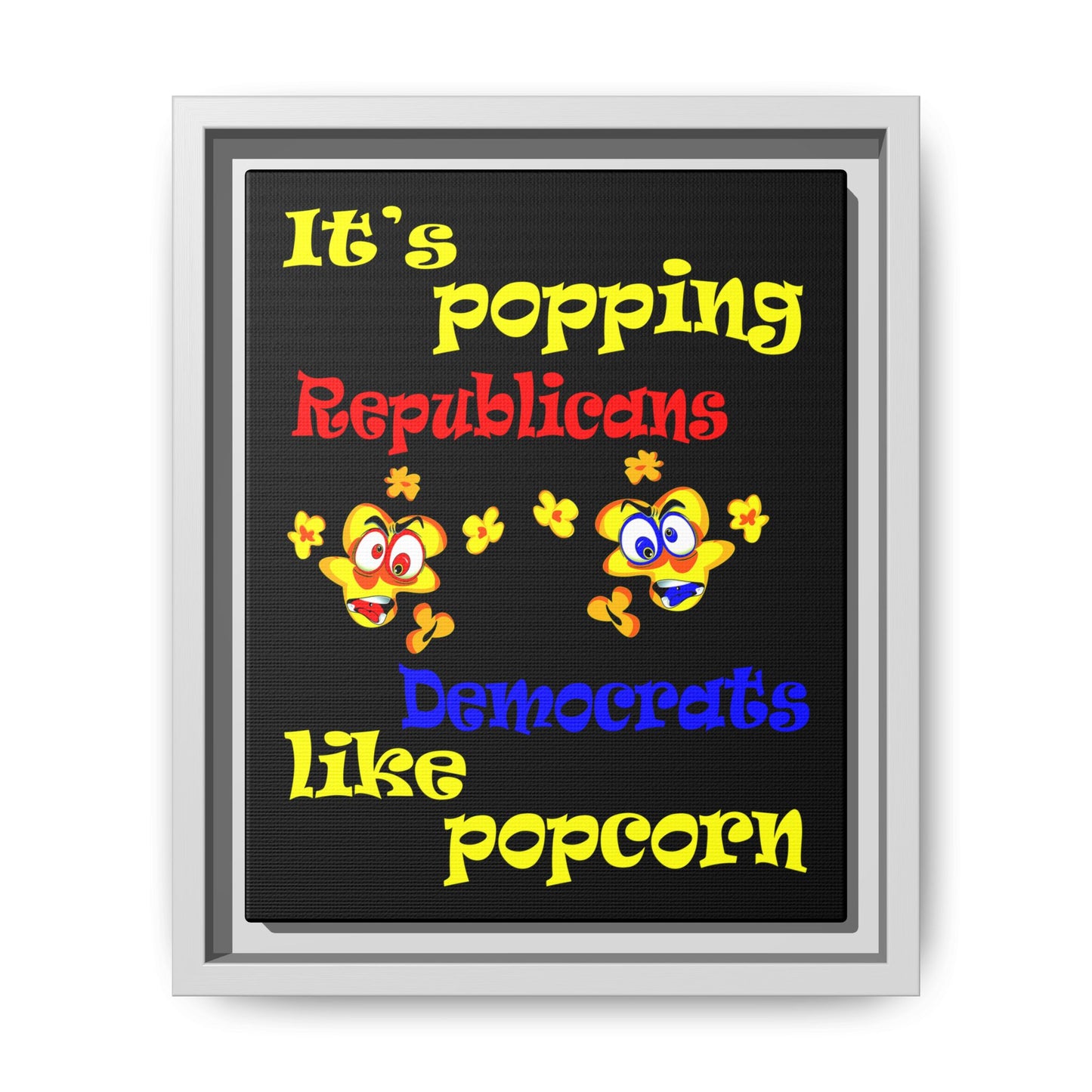 popping like popcorn - framed canvas art (black)