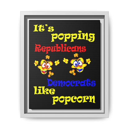 popping like popcorn - framed canvas art (black)