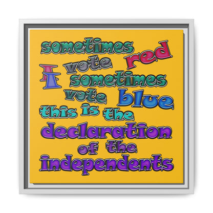 declaration of the independents - framed canvas art (yellow)