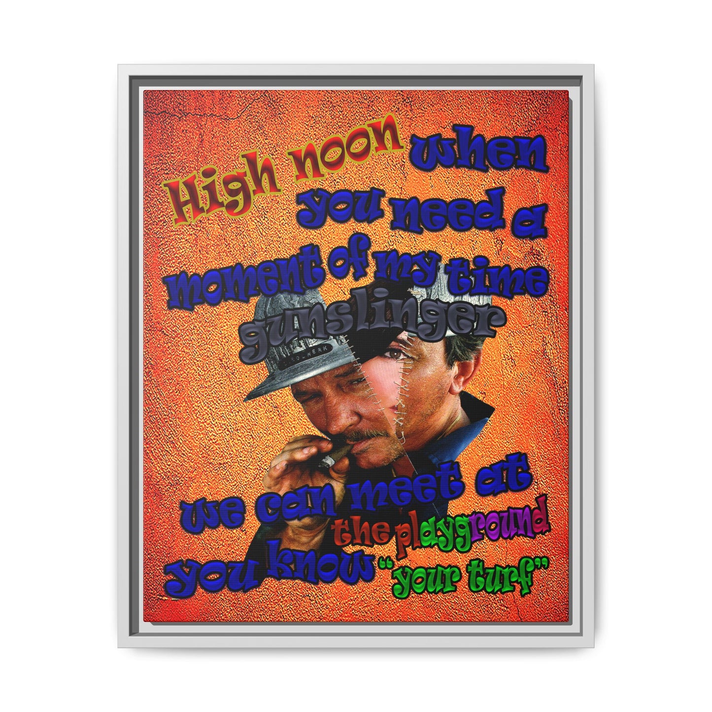 high noon - framed canvas art (burnt orange)