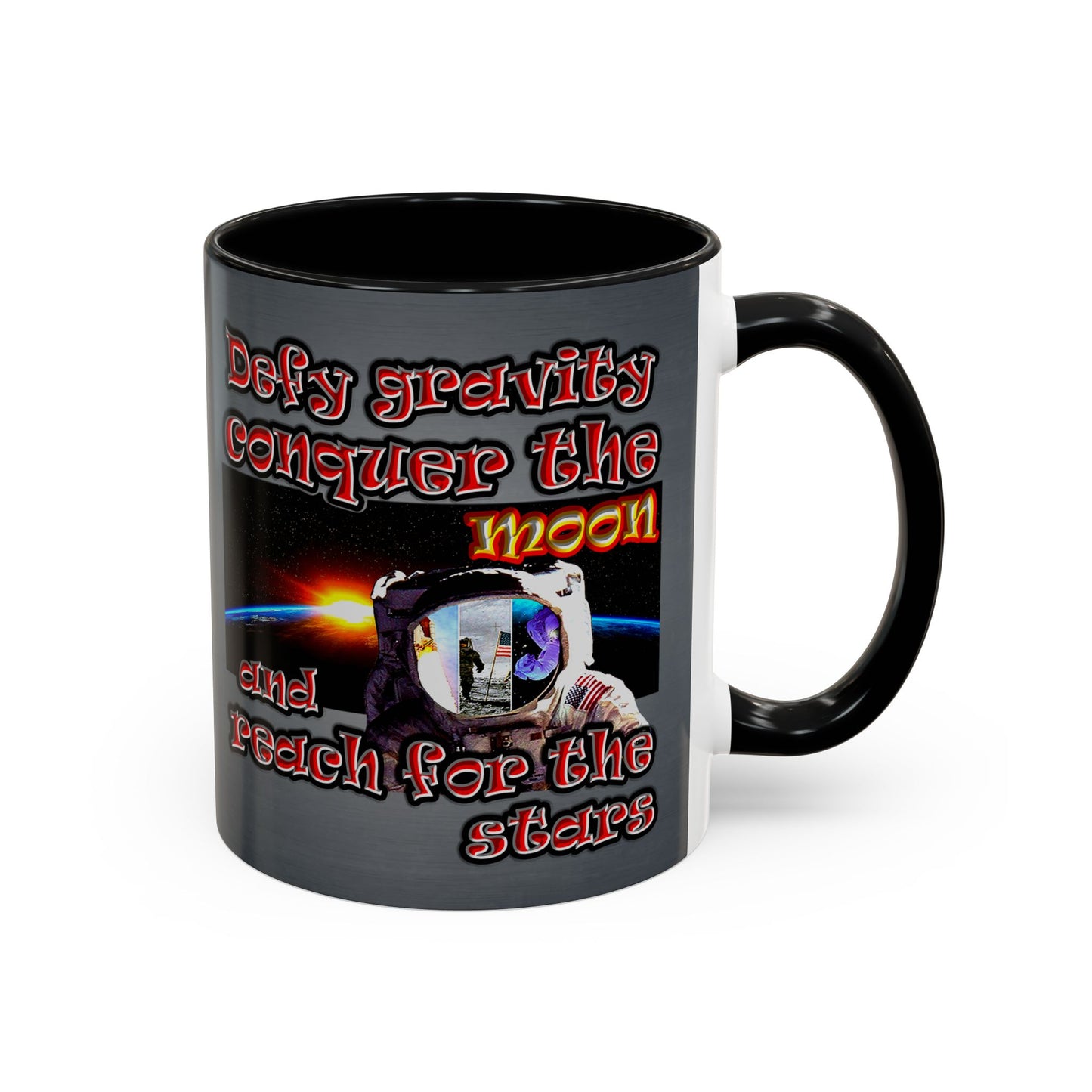 defy conquer reach - Accent Mug (grey-light grey)
