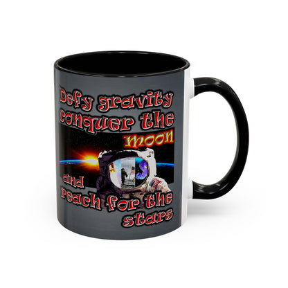 defy conquer reach - Accent Mug (grey-light grey)