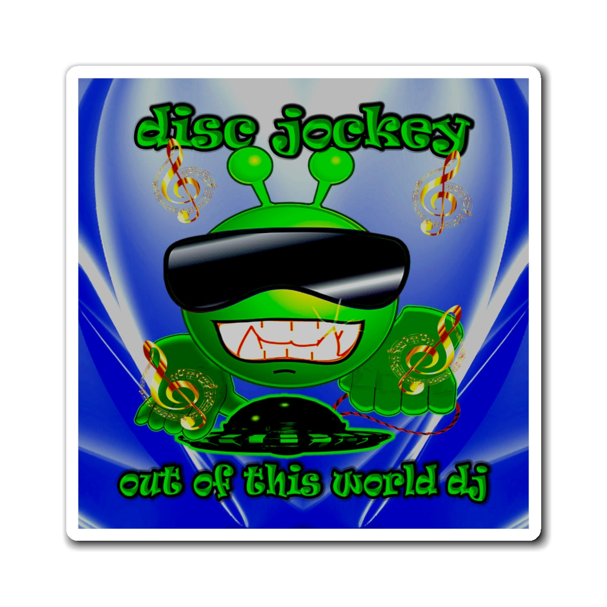 disc jockey - Magnets - (blue-white wave)