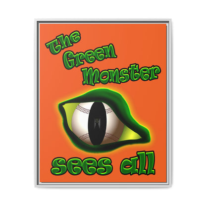 green monster - framed canvas art (orange)