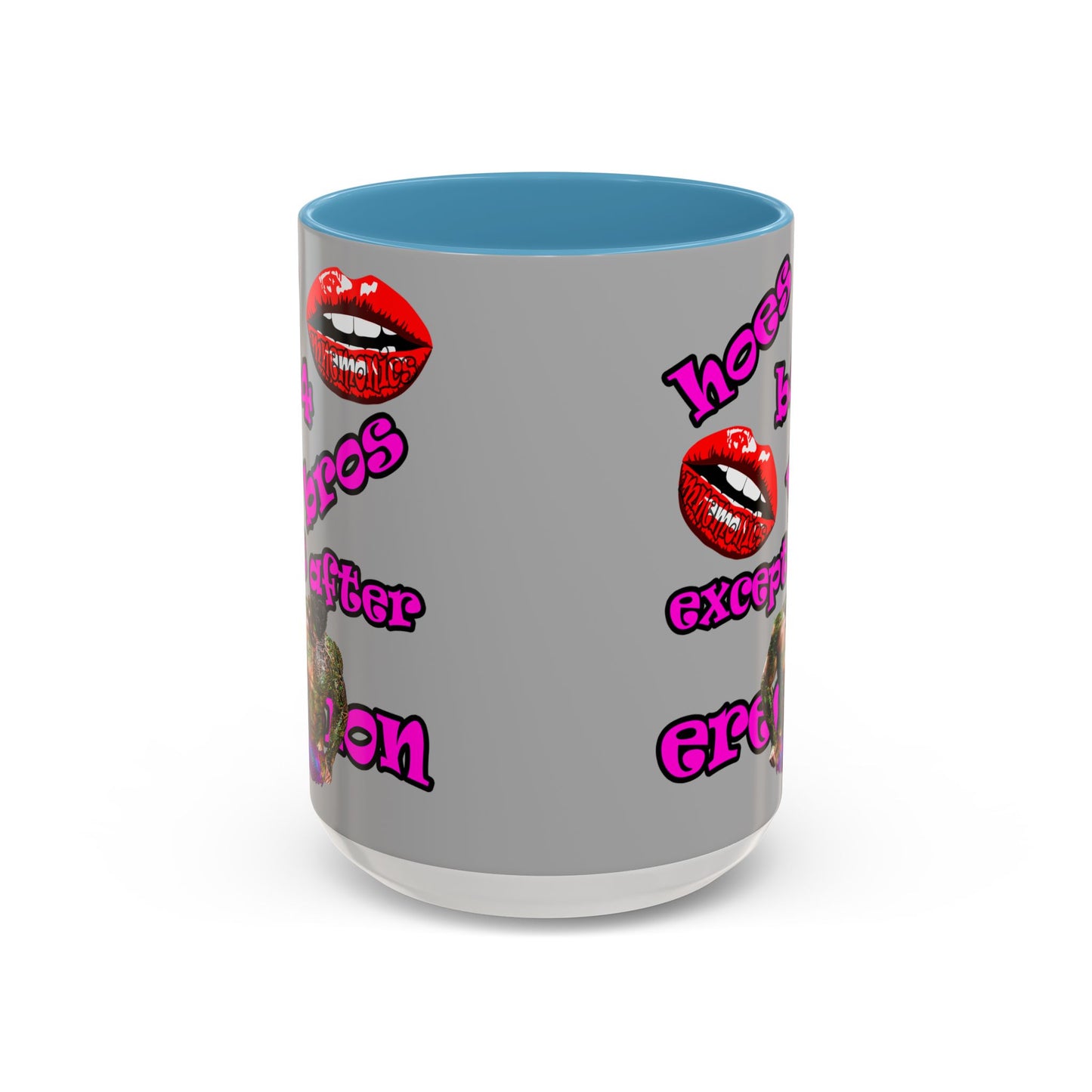 hoes b4 bros - Accent Mug (light grey)