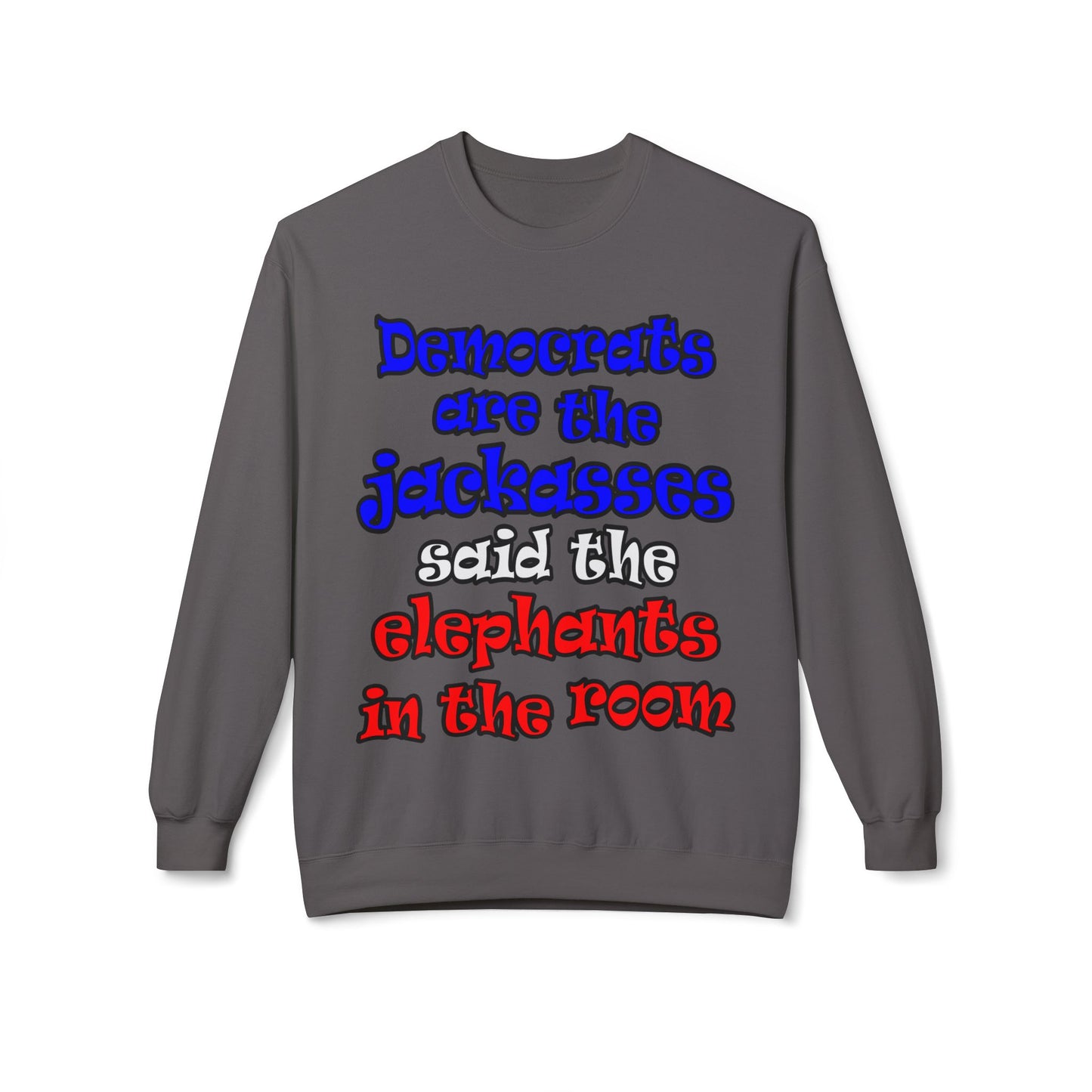 donkeys and elephants - Unisex Midweight Softstyle Fleece Crewneck Sweatshirt