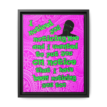 noticed you noticing - framed canvas art (pink swirl)