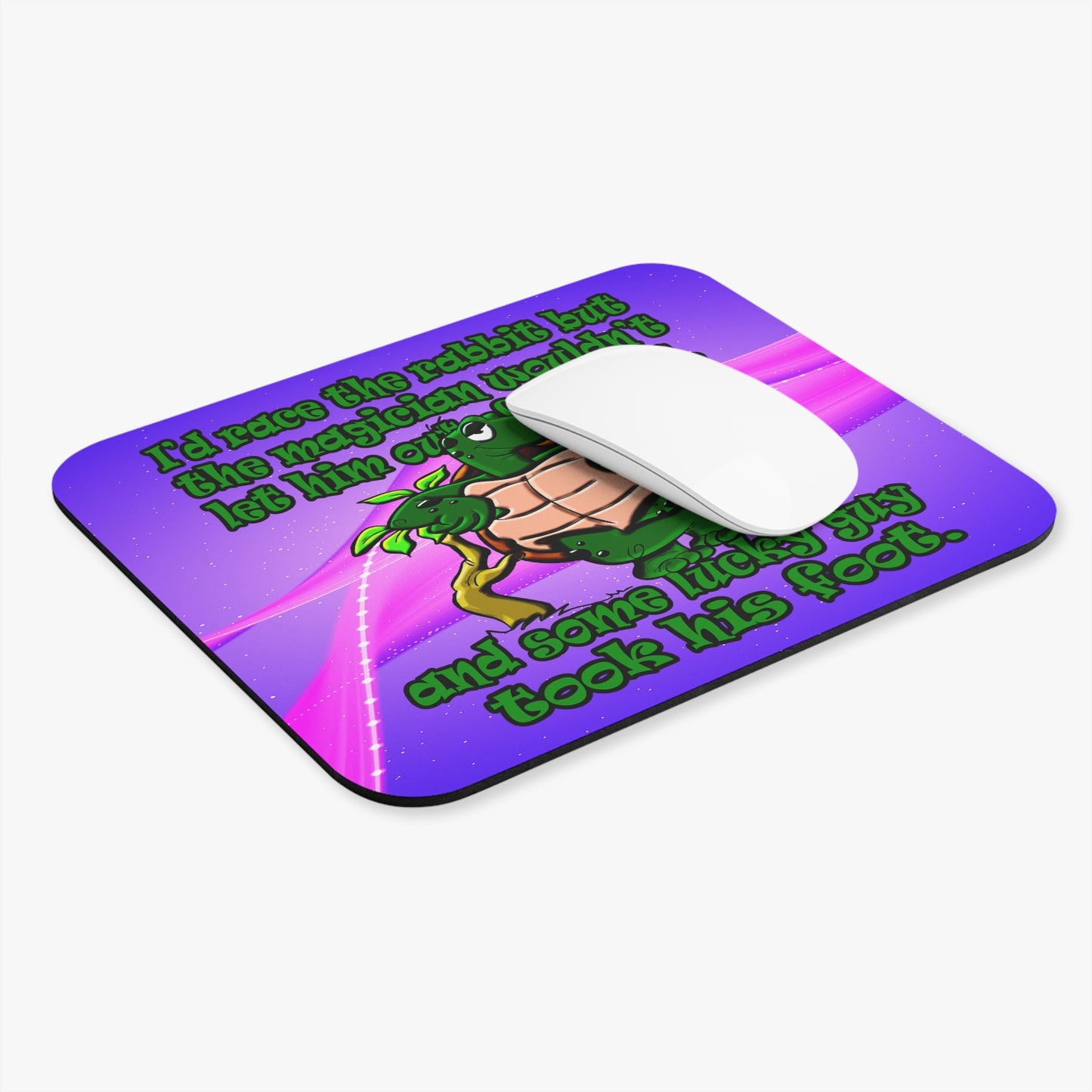 turtle race - Mouse Pad (Rectangle) (purple-pink wave)