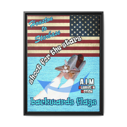 shoot for the stars - framed canvas art (faded blue)