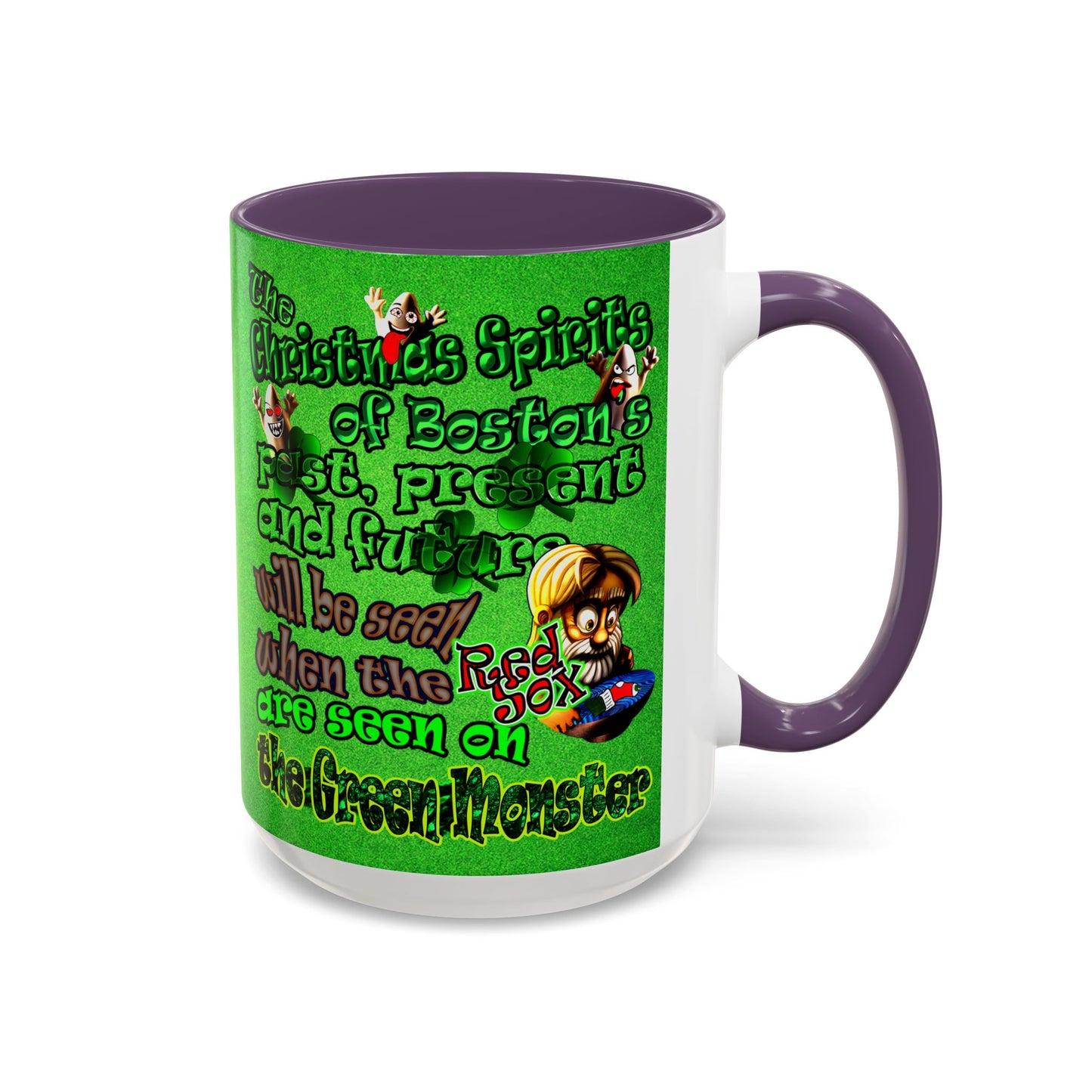 christmas spirits of boston - Accent Mug (green turf)