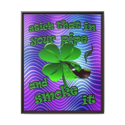 stick that in your pipe and smoke it - framed canvas art (purple wave)