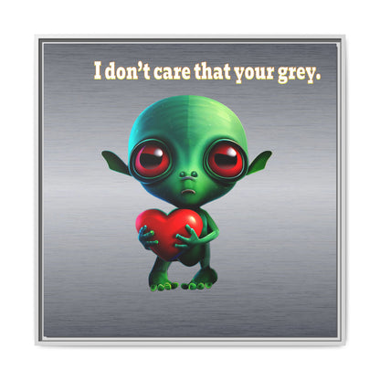 I don't care that your grey - framed canvas art (brushed nickel)