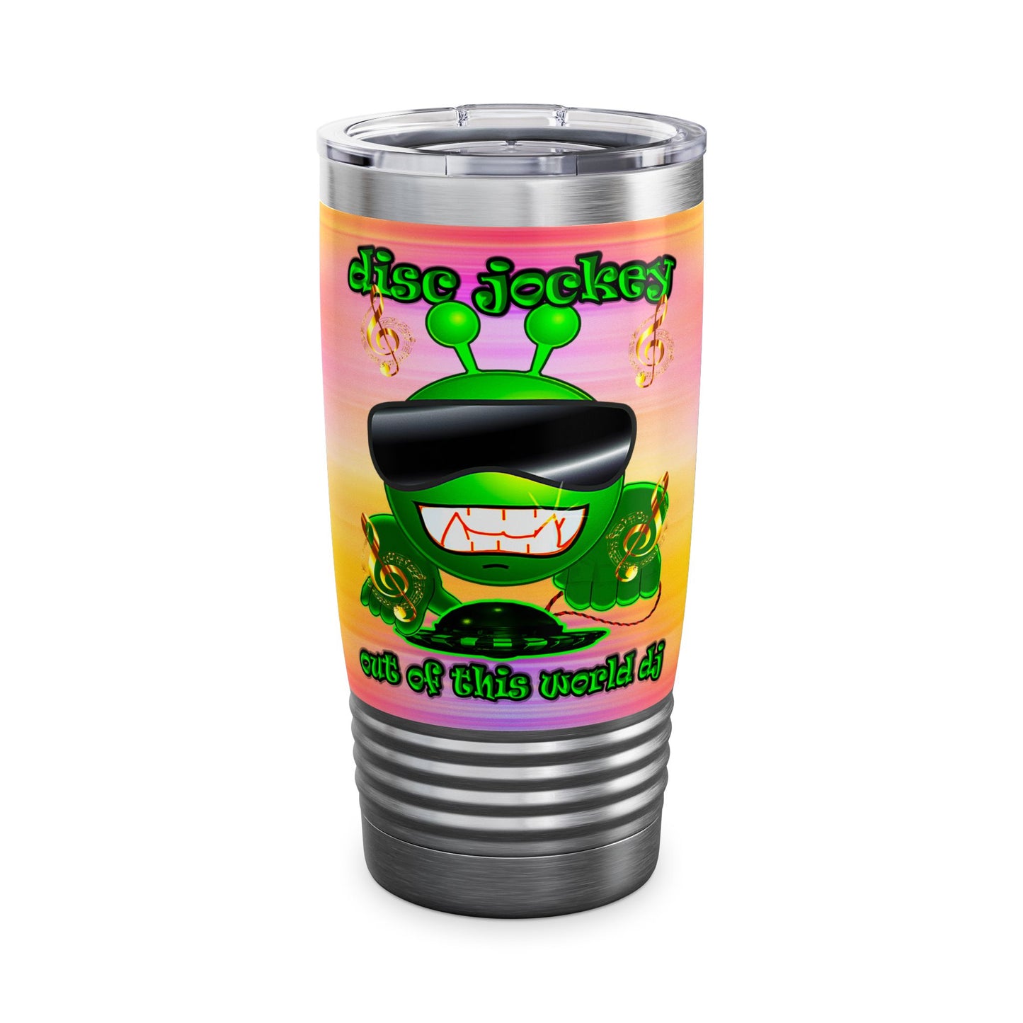 disc jockey - Ringneck Tumbler, 20oz (color blur)