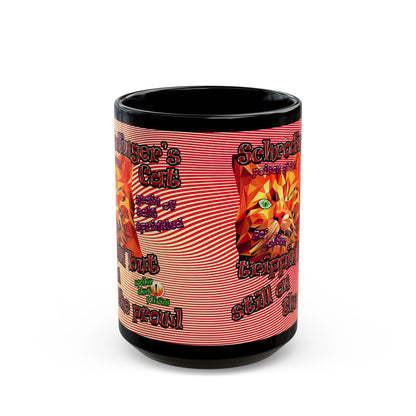 schrodinger's cat - Black Mug (yellow-orange wave)