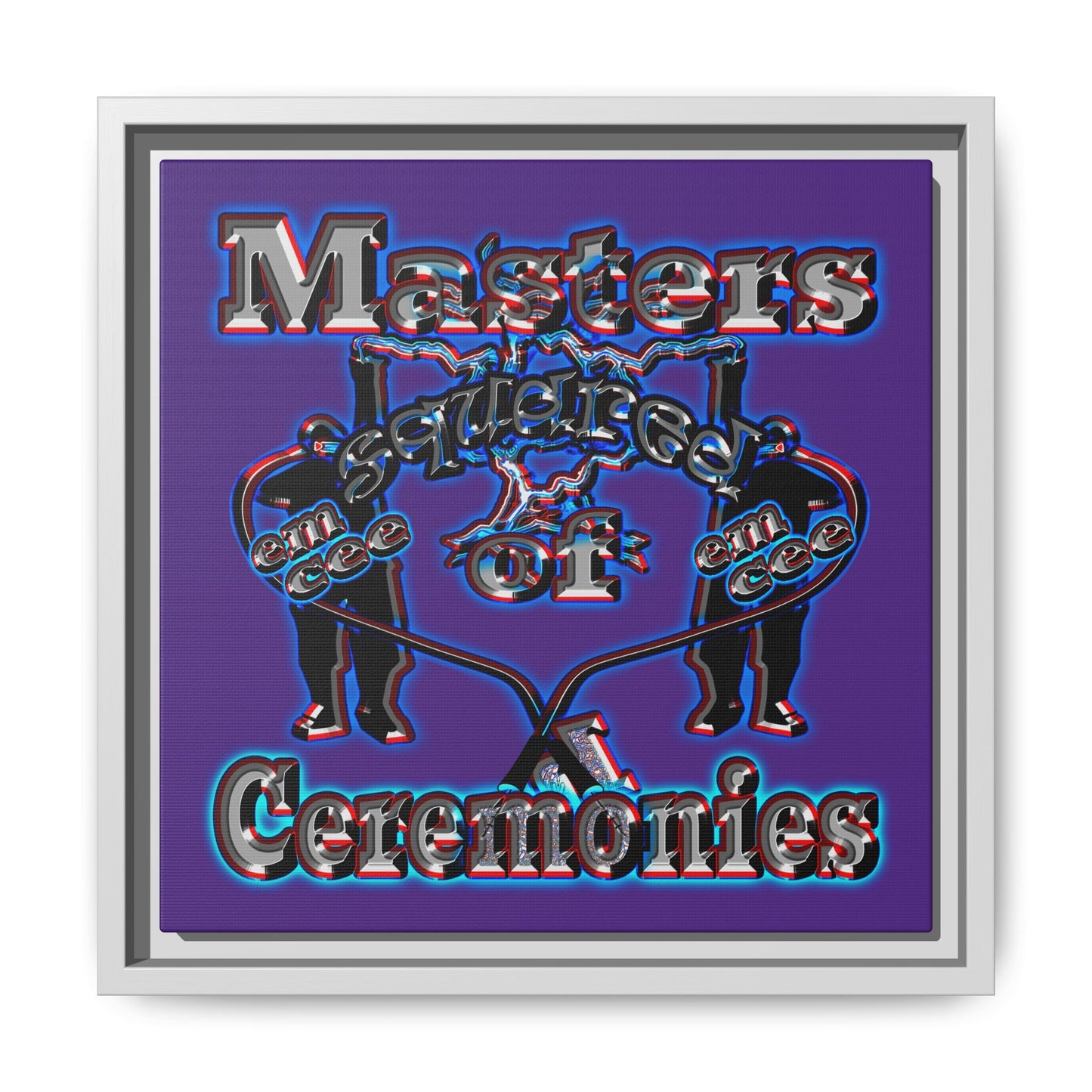 em cee squared - framed canvas art (purple)