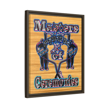 em cee squared - framed canvas art (butterscotch wood finish)