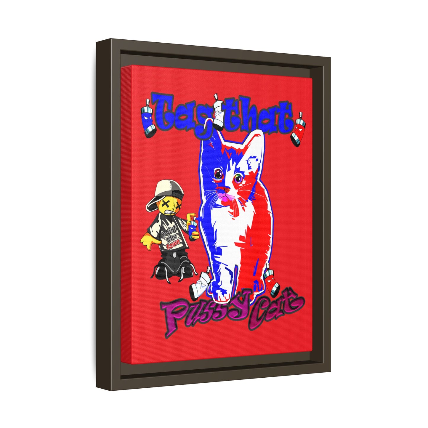 tag that - framed canvas art (red)