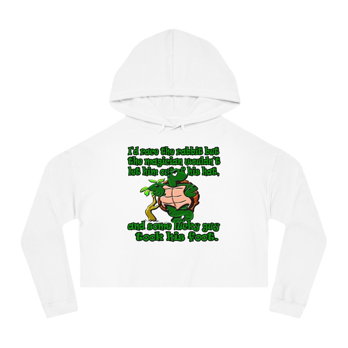 turtle race - Women’s Cropped Hooded Sweatshirt