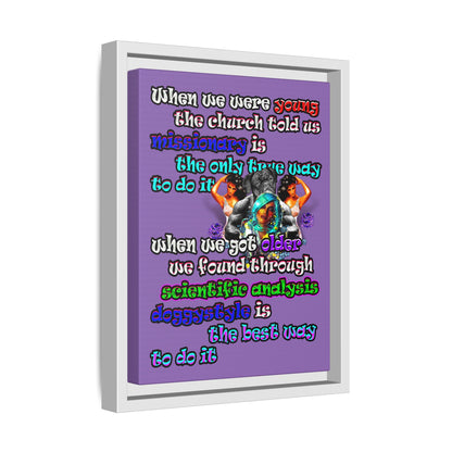 doggystyle - framed canvas art (light purple)