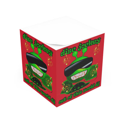disc jockey - note cube (dark red)