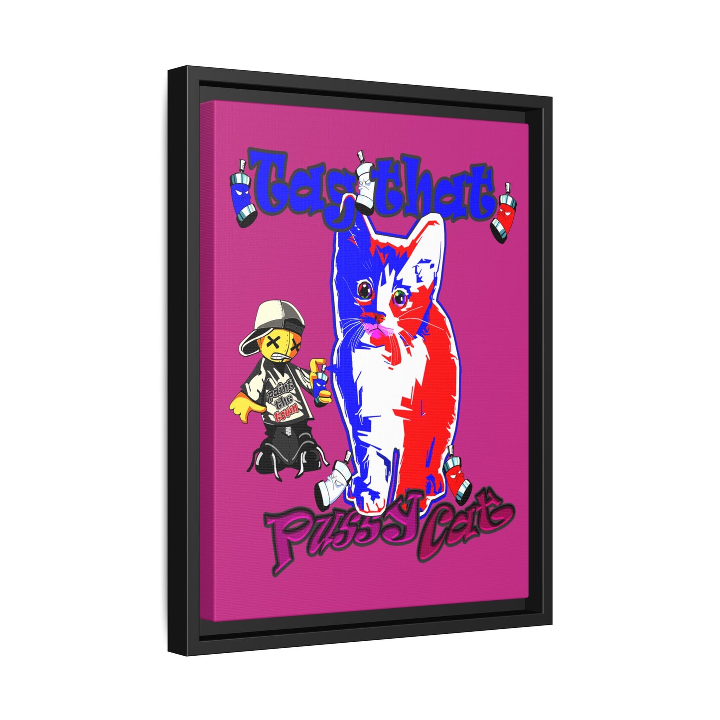 tag that - framed canvas art (pink)
