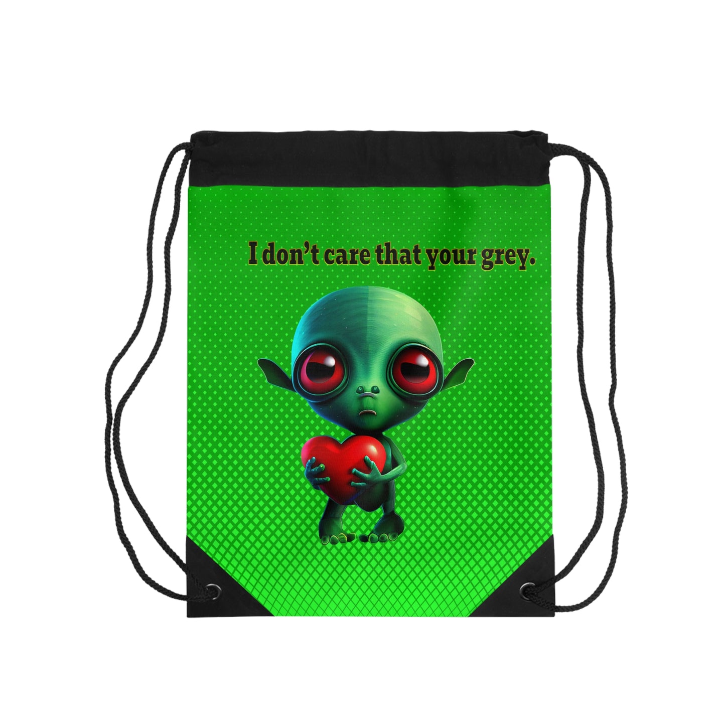 I don't care that your grey - Drawstring Bag (logo green)