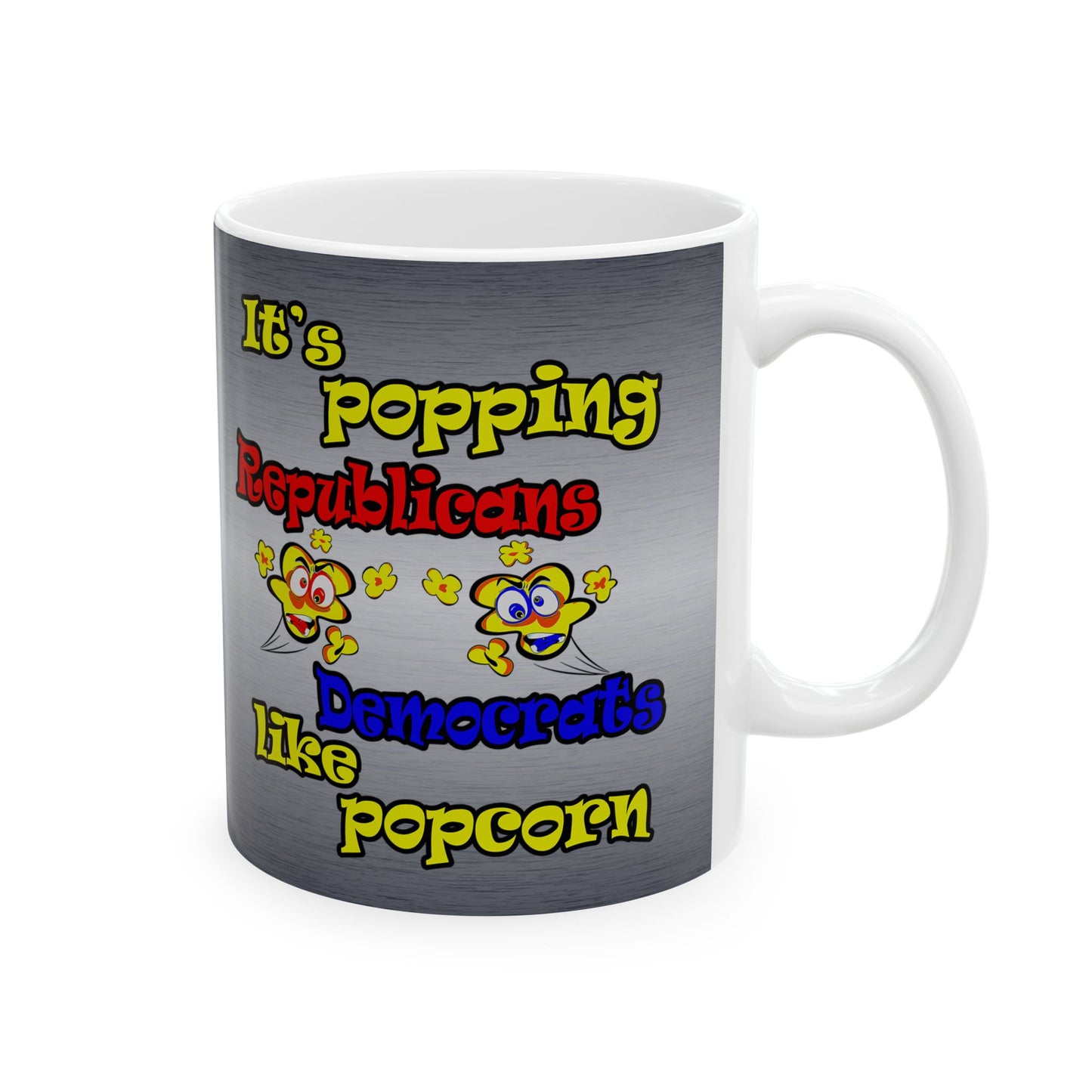 popping like popcorn - White Mug (brushed nickel)