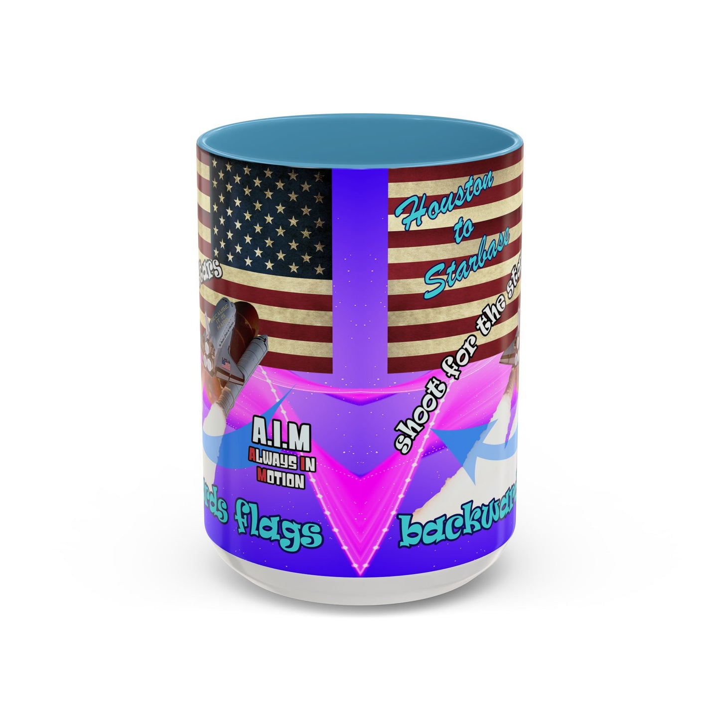 shoot for the stars - Accent Mug (purple-pink wave)