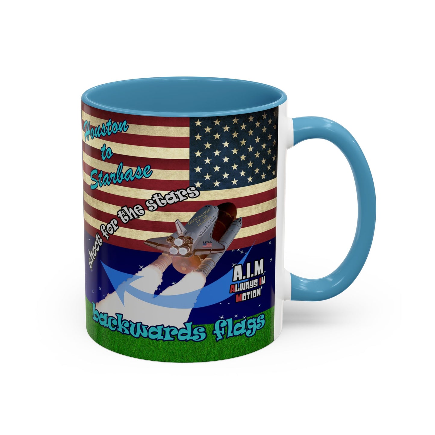 shoot for the stars - Accent Mug ('snoops' background)