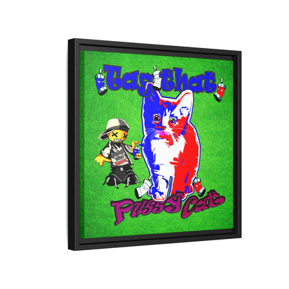 tag that - framed canvas art (green turf)