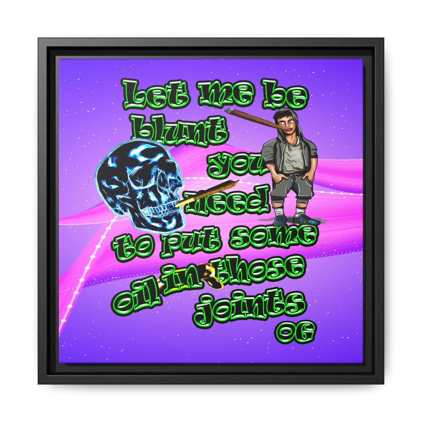 og - framed canvas art (purple-pink wave)