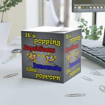 popping like popcorn - note cube (grey-light grey)