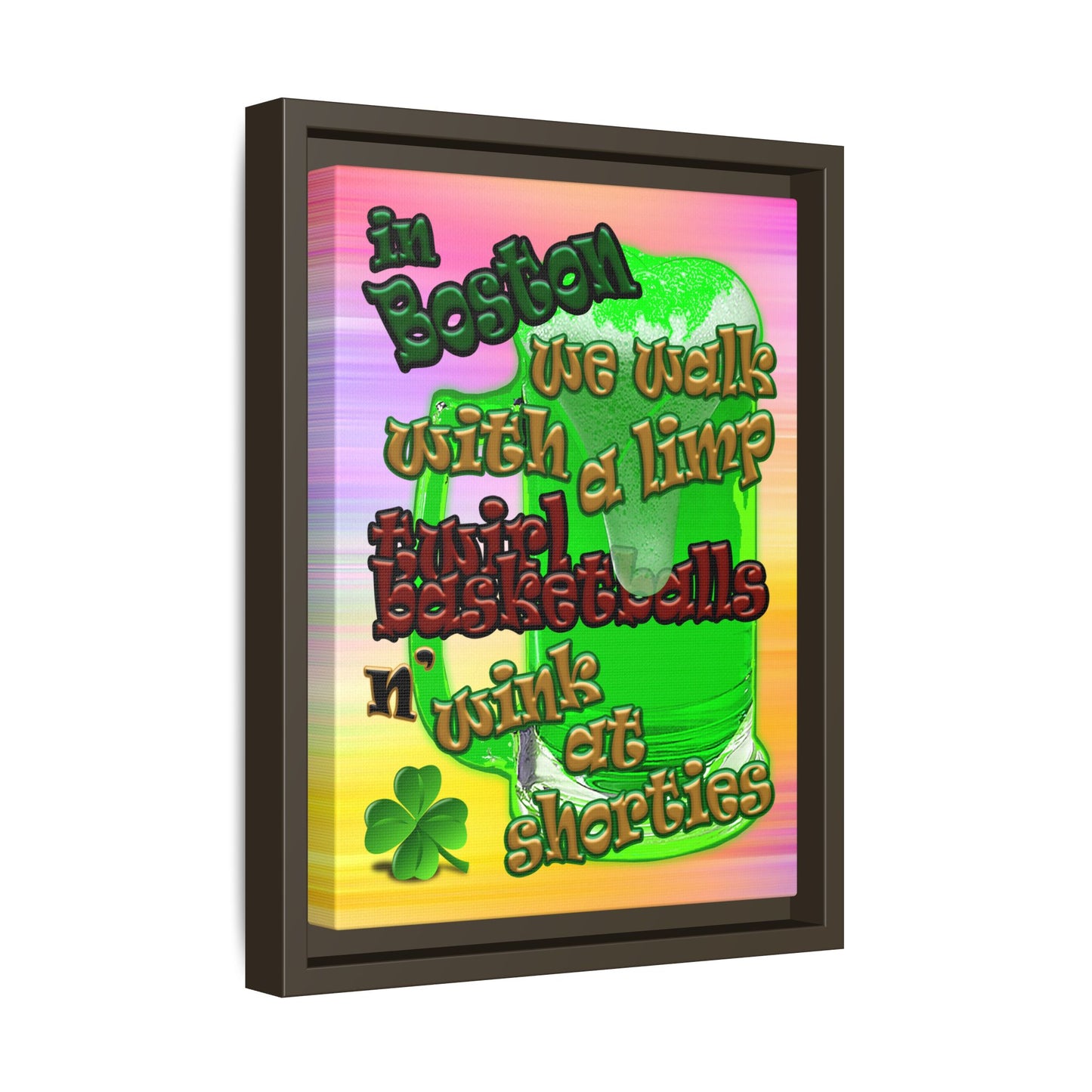 celtics logo - framed canvas art (color blur)
