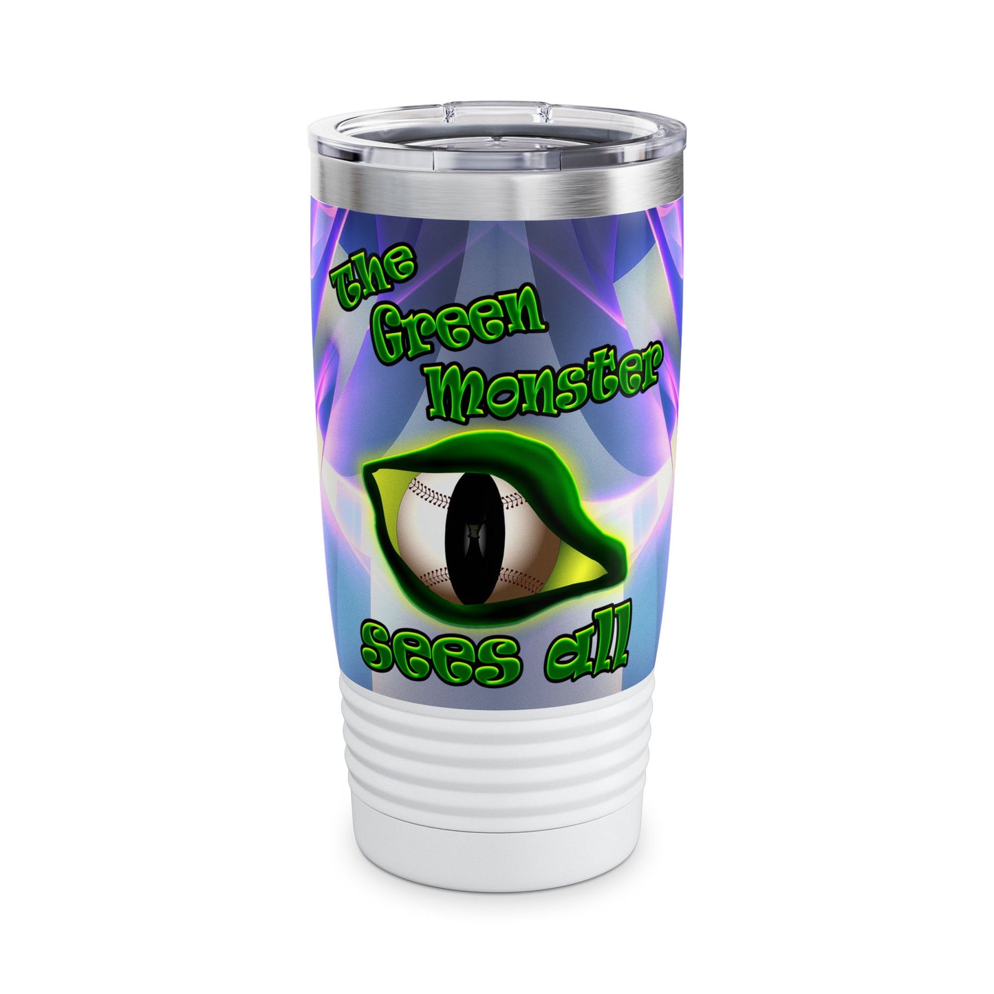 green monster - Ringneck Tumbler, 20oz (grey-pink wave)