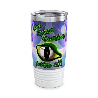 green monster - Ringneck Tumbler, 20oz (grey-pink wave)