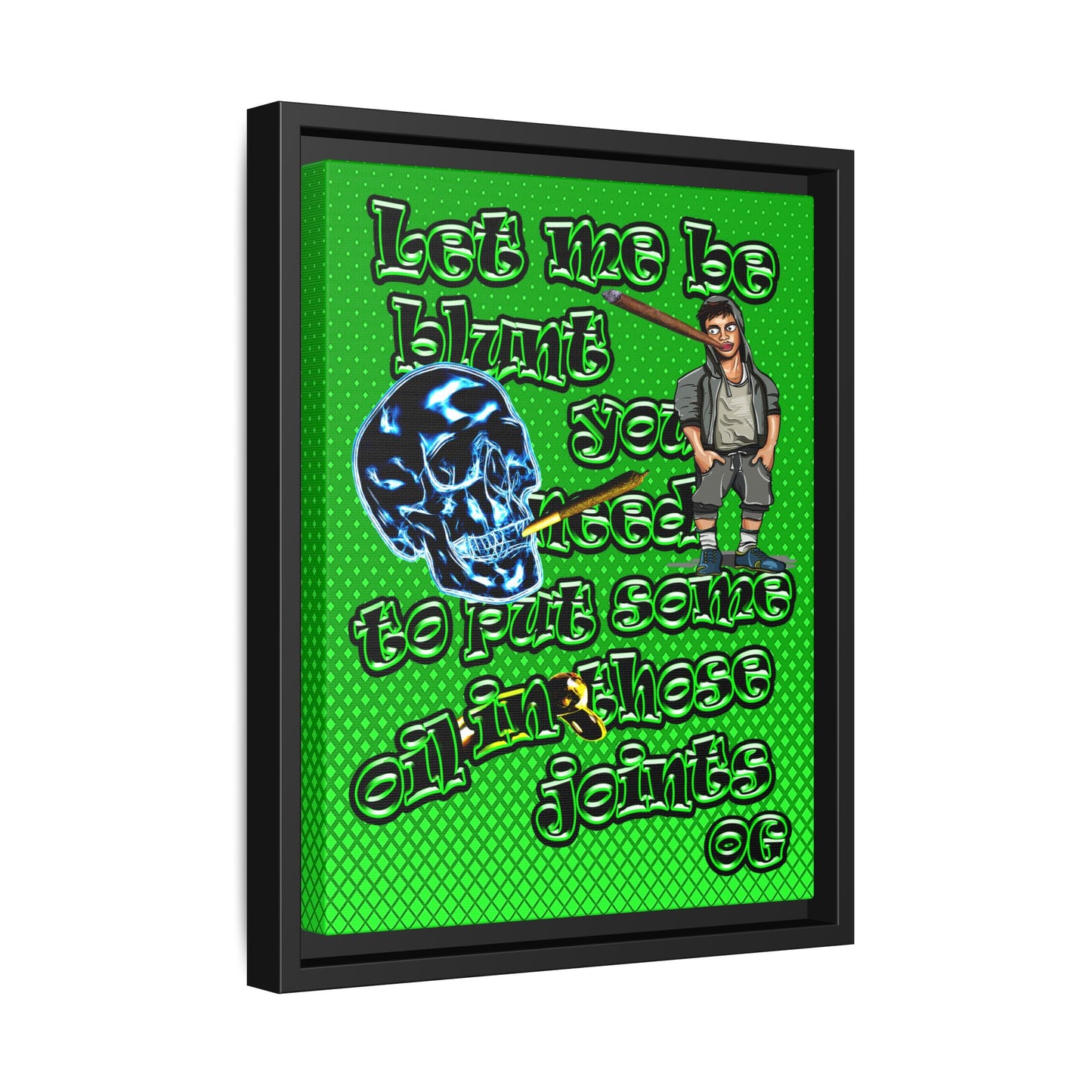 og - framed canvas art (logo green)