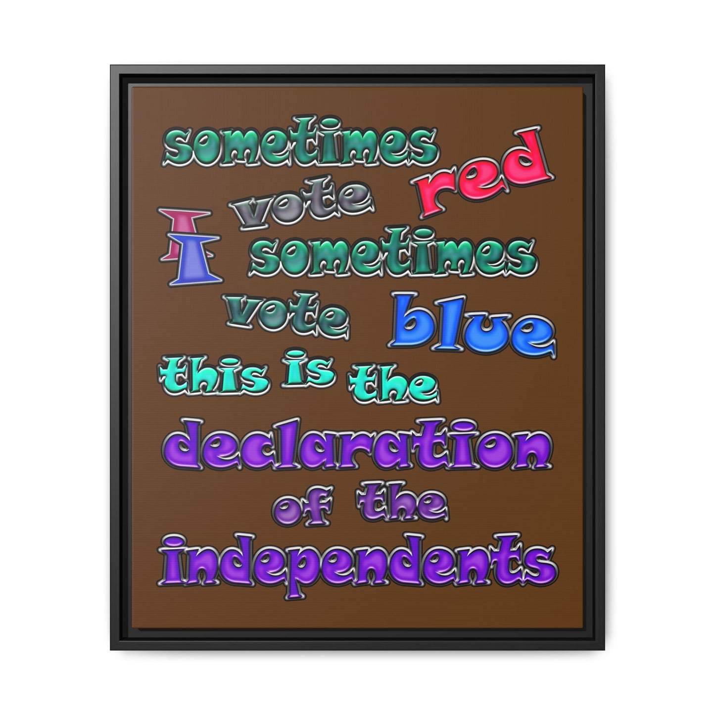 declaration of the independents - framed canvas art (brown)
