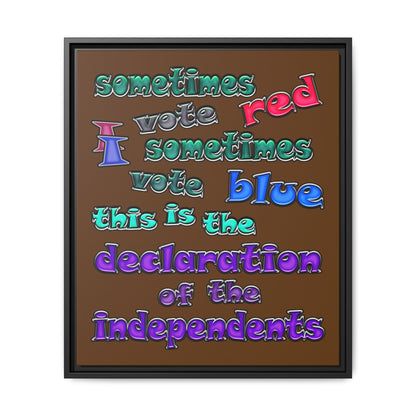 declaration of the independents - framed canvas art (brown)