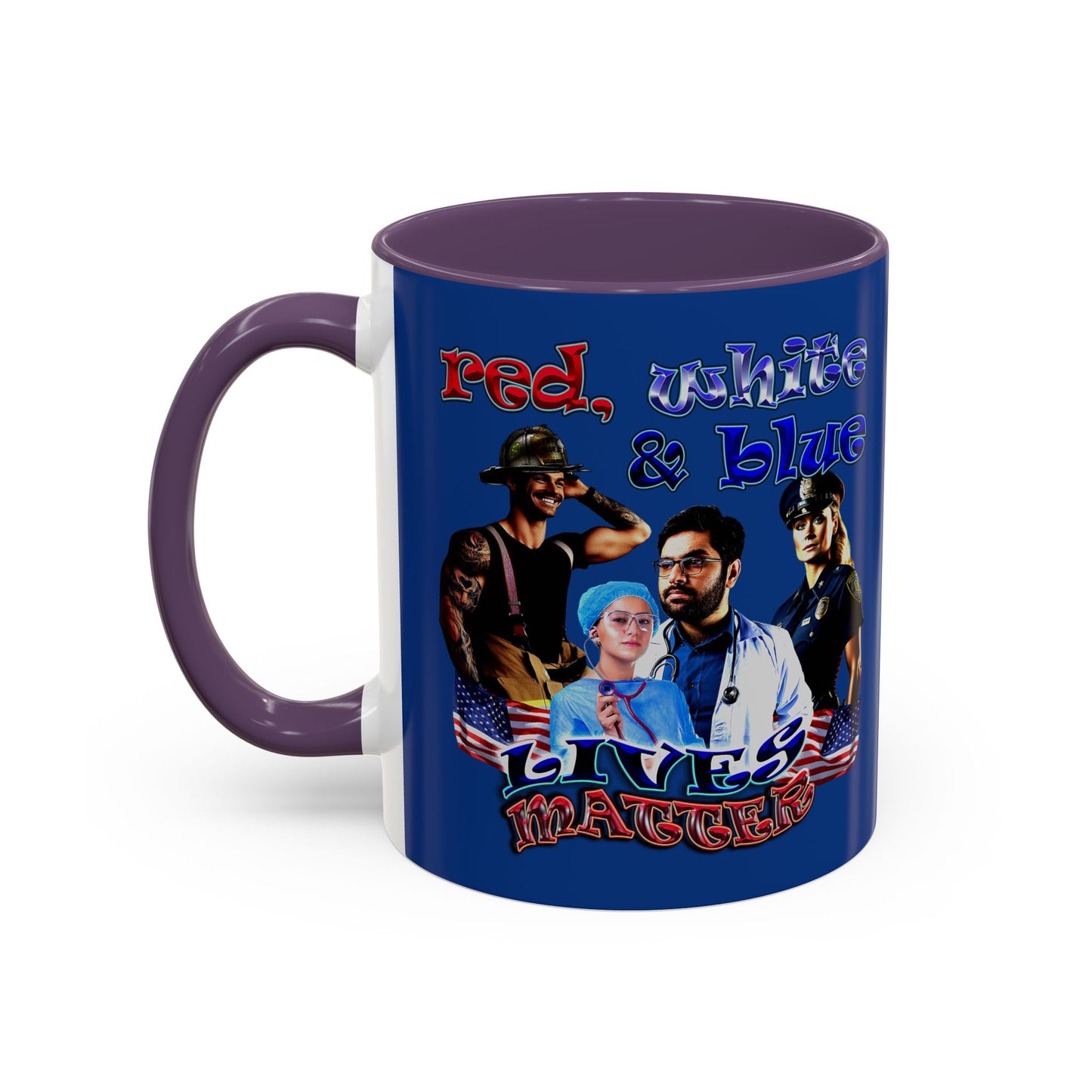 rw&b lives matter - Accent Mug (dark blue)