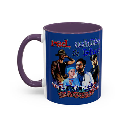 rw&b lives matter - Accent Mug (dark blue)