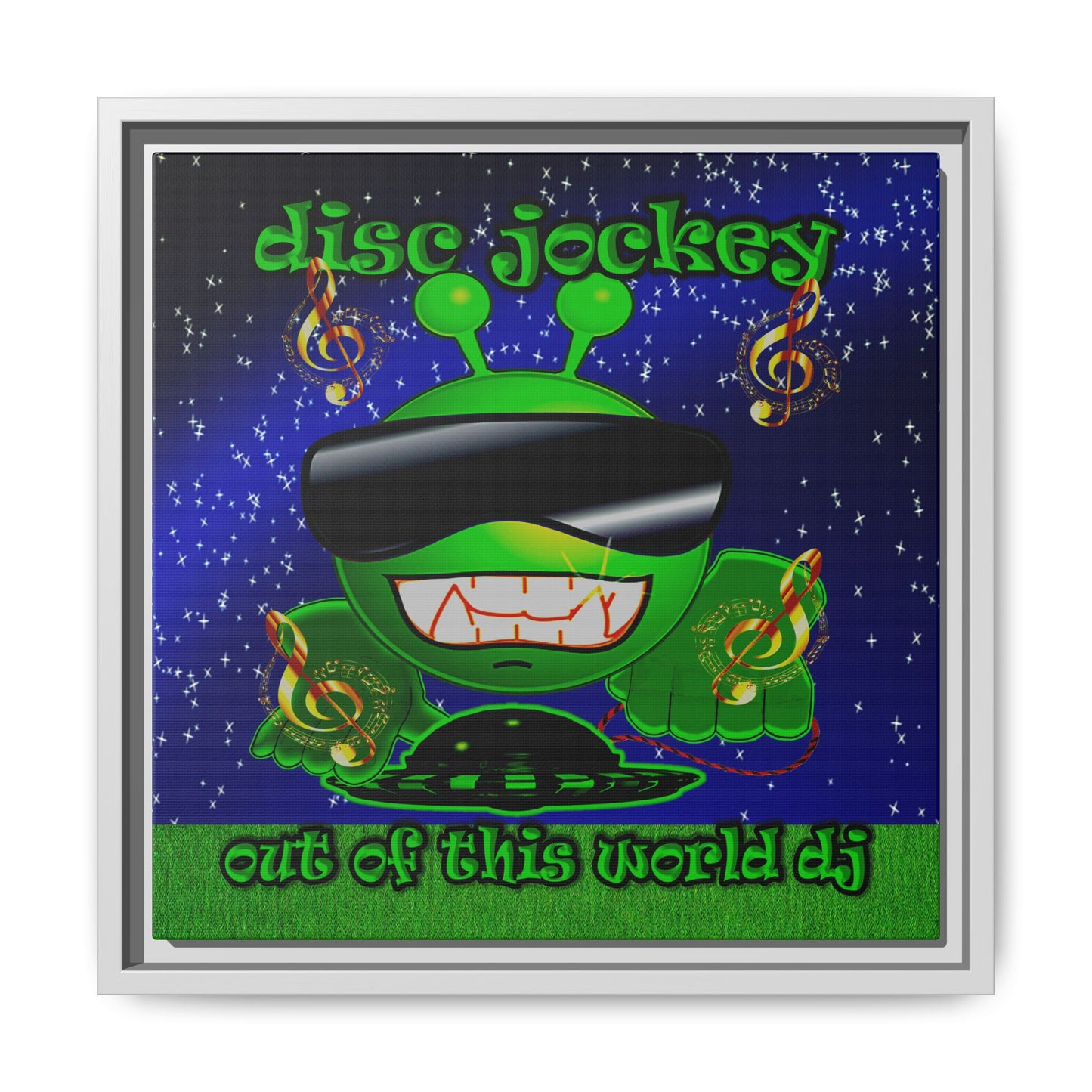 disc jockey - framed canvas art ('snoops' background)