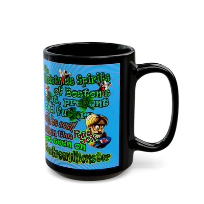 christmas spirits of boston - Black Mug (light blue-purple wave)