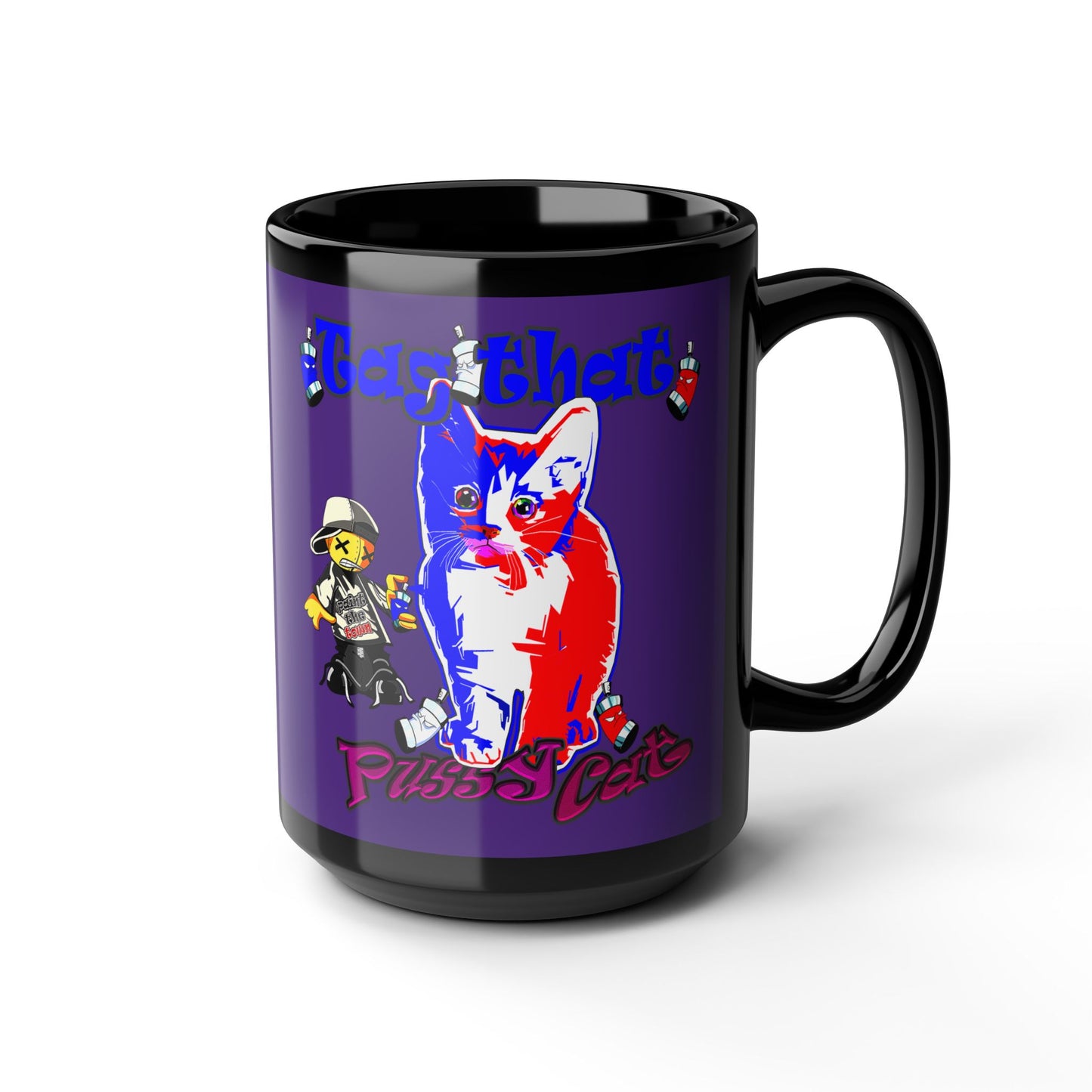 tag that - Black Mug (purple)