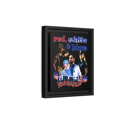 rw&b lives matter - framed canvas art (black)