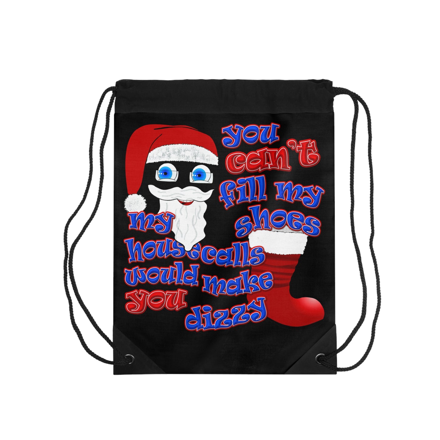 santa's shoes - Drawstring Bag (black)