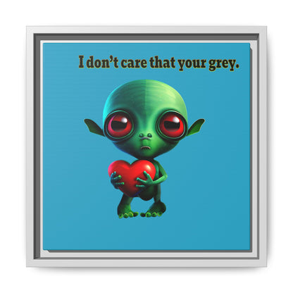I don't care that your grey - framed canvas art (turquoise)