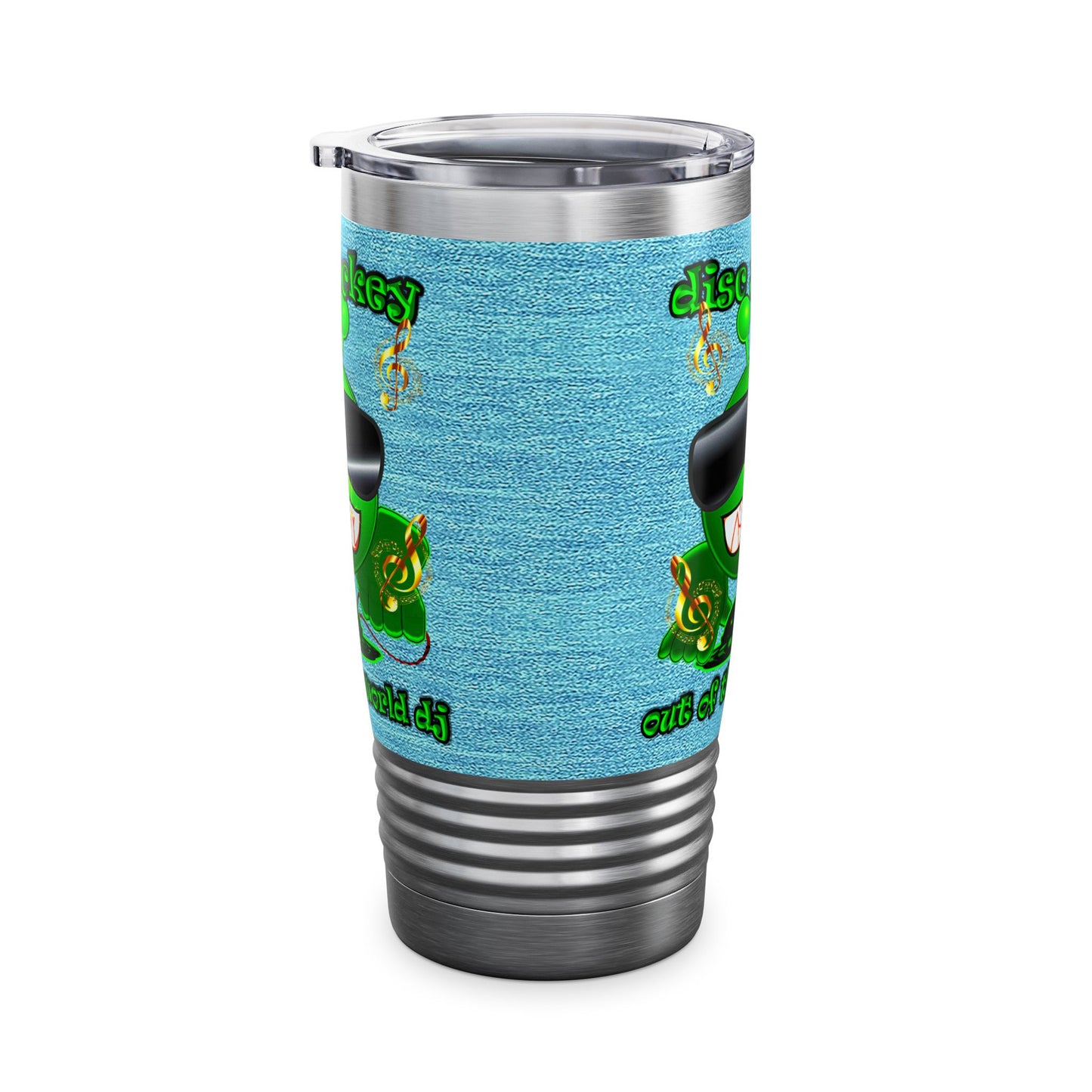 disc jockey - Ringneck Tumbler, 20oz (faded blue)