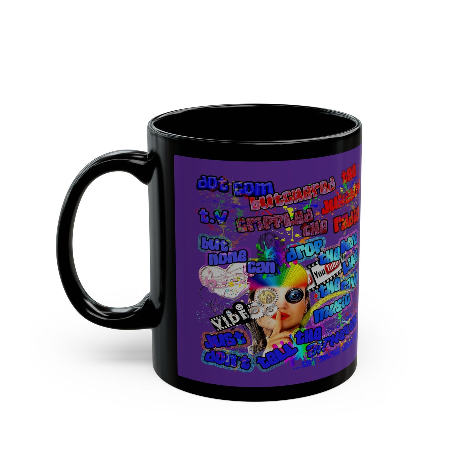 drop the beat - Black Mug (purple)