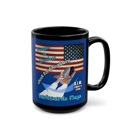 shoot for the stars - Black Mug (dark blue)