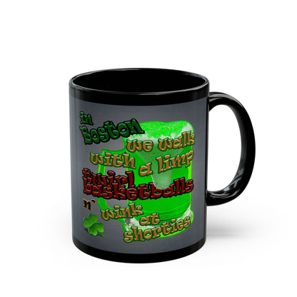 celtics logo - Black Mug (grey-light grey)